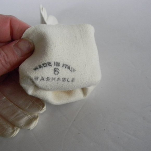 MAX MAYER'S MADE IN ITALY VINTAGE WHITE GENUINE LEATHER WM'S DRESS GLOVES SZ 6 - Picture 4 of 5